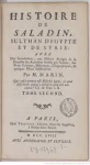 Histoire de Saladin, sulthan d'Egypte et de Syrie. Vol. 2 vignette